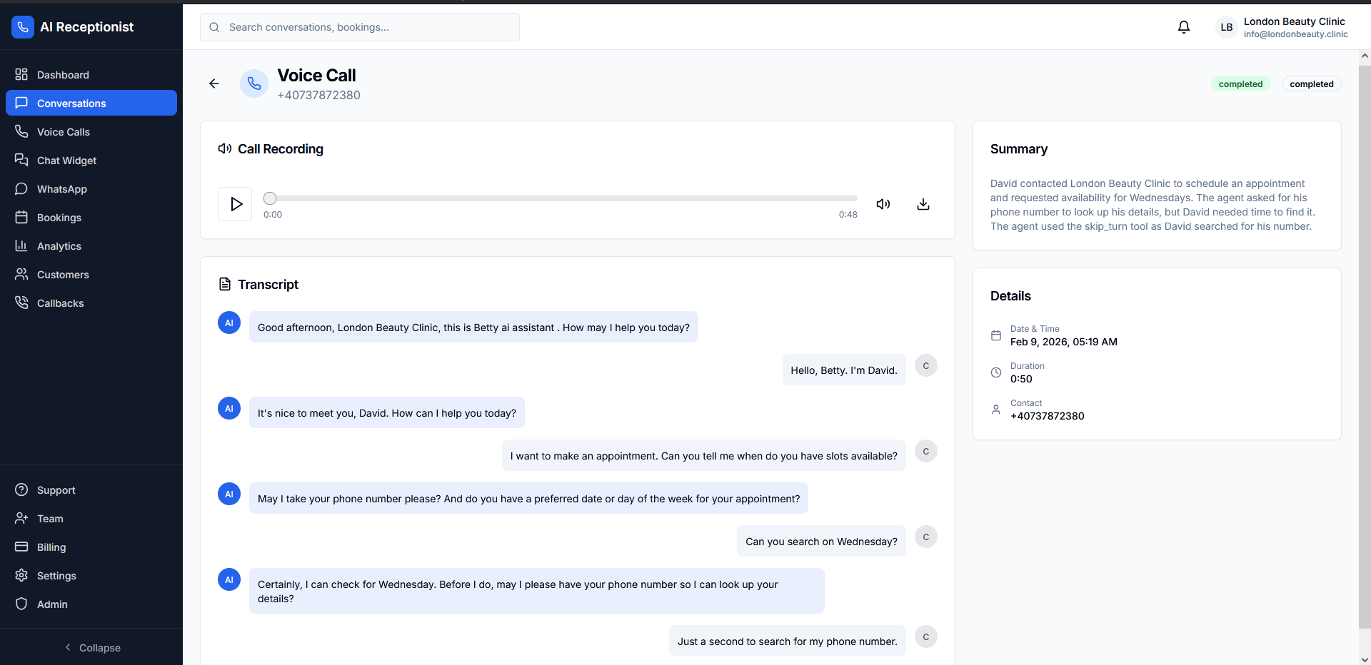 Röstsamtalstranskription